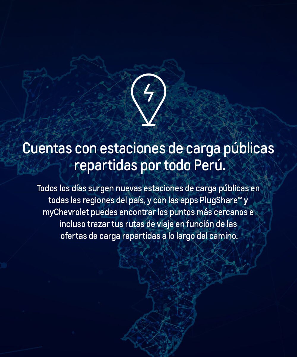Mapa mostrando estaciones de carga en Perú.